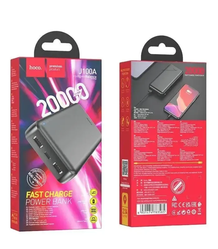 Hoco J100A High-Ranking Power Bank 20000mAh Black