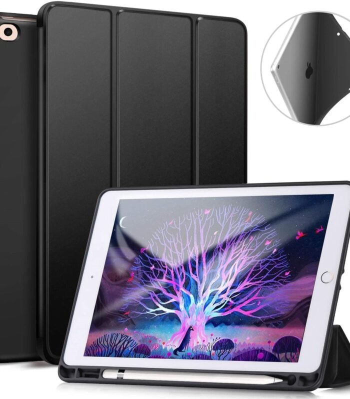 iPad Pro 11 5th Gen (2024) Ultraslim Tri Fold Wallet Case With Pen Holder (Black)